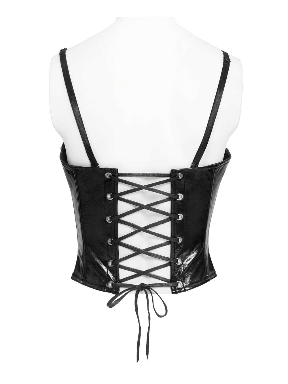 Bold Spike Corset Top with Lace Up Punk Hardware