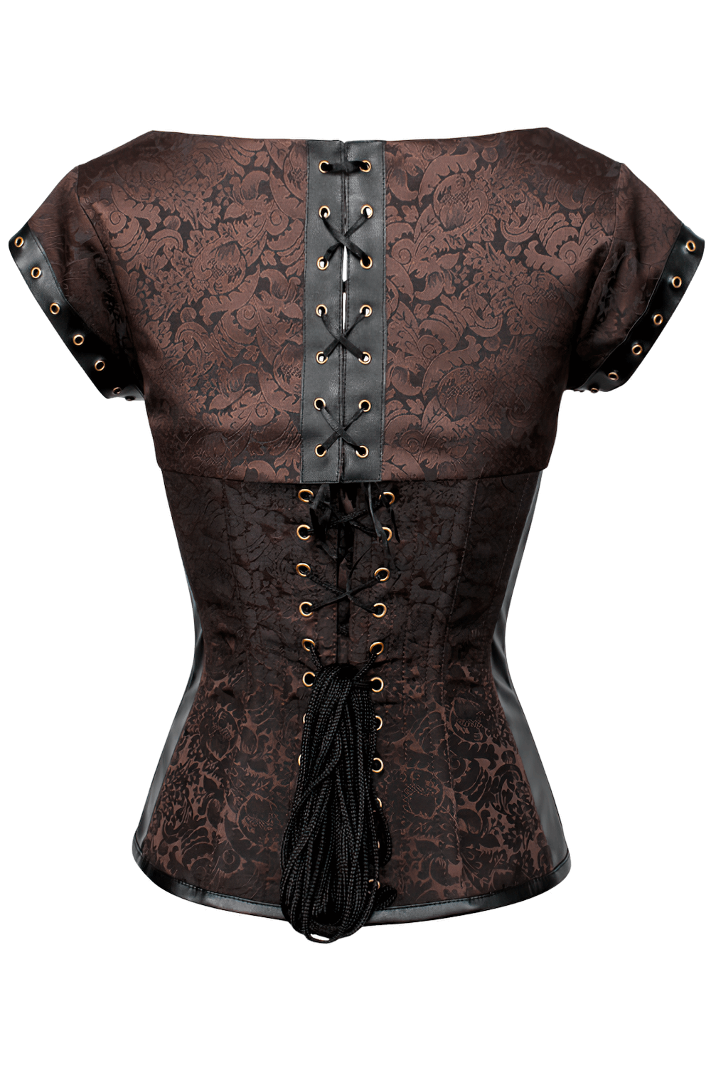 Brown Brocade Steampunk Overbust Corset Bolero