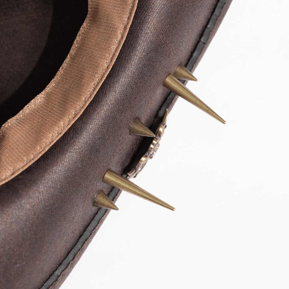 Brown Gothic Cowboy Hat with Resin Bullets and Studs