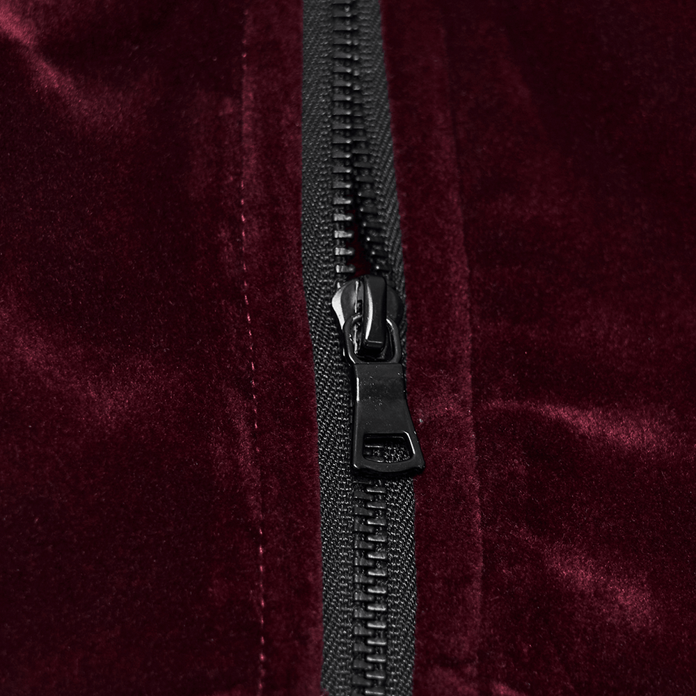 Burgundy Gothic Corset with Black Lace Applique