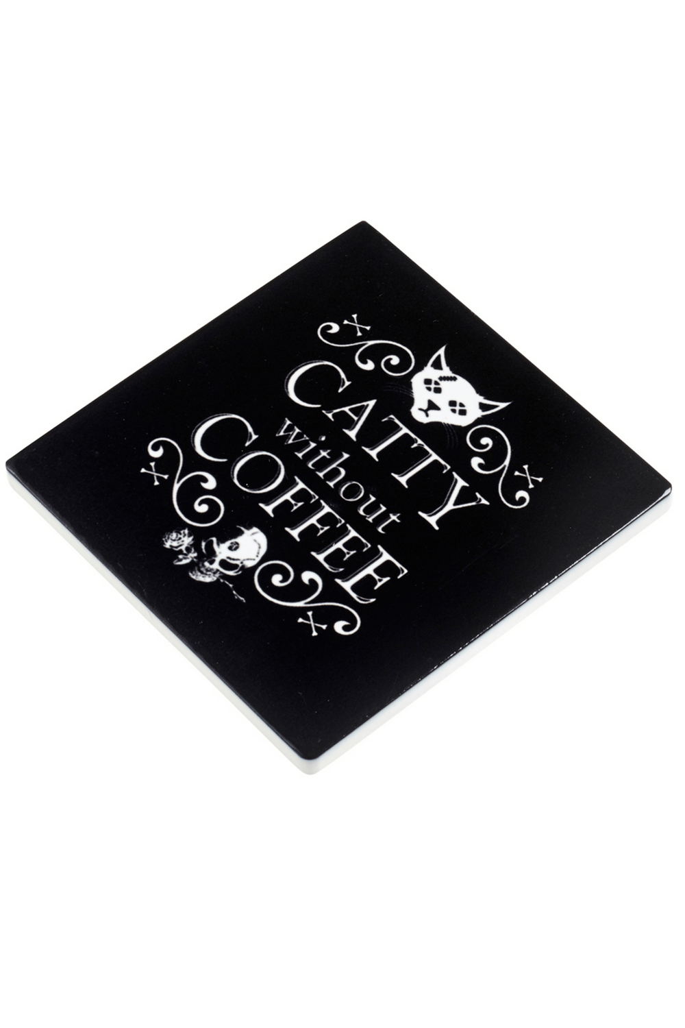 Catty Without Coffee Coaster - Gothic Fun Home Decor