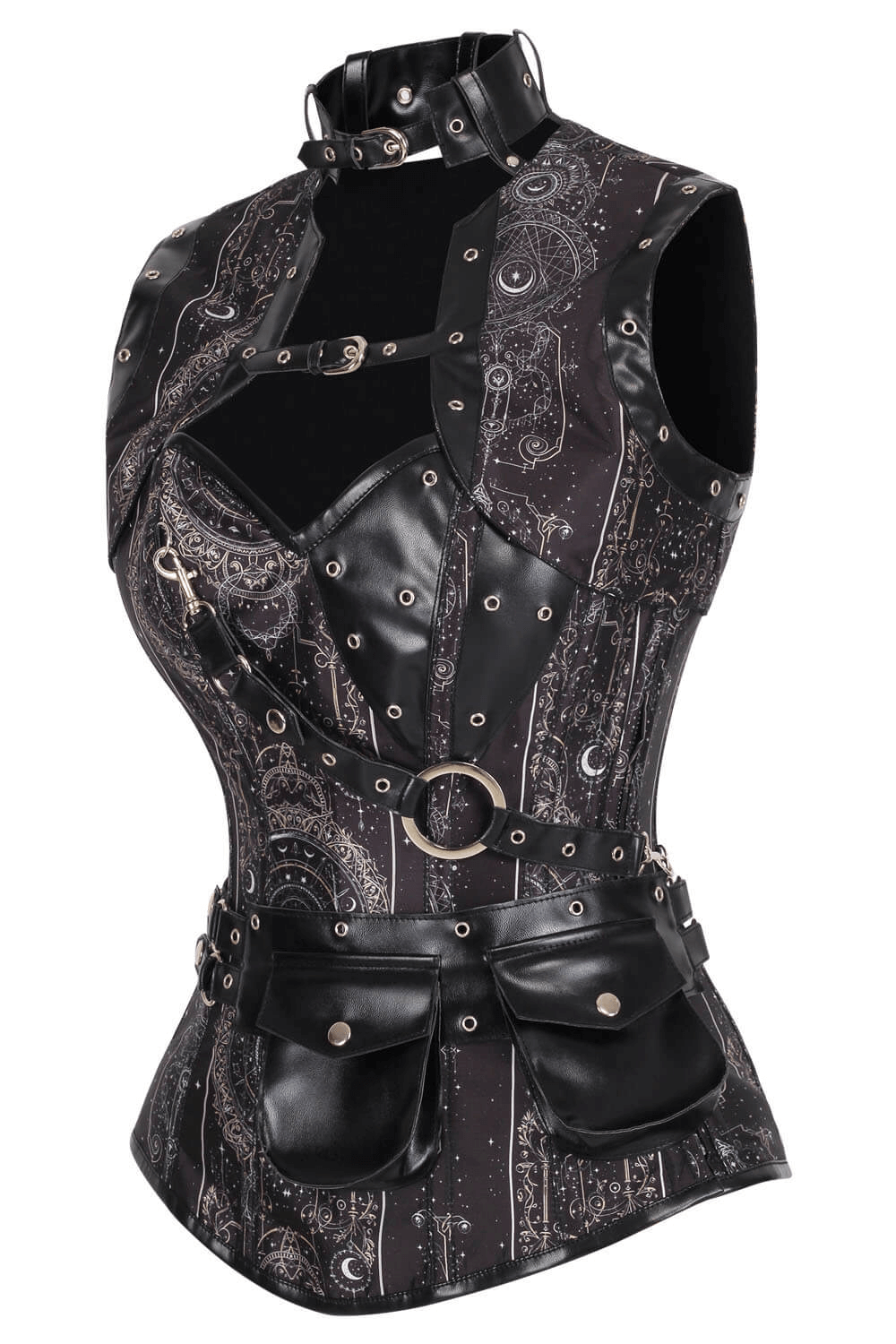 Celestial Steampunk Overbust Corset and Shrug with Pouch