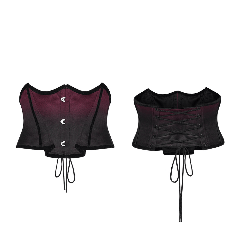 Chic Gradient Bat Wing Underbust Corset for Women