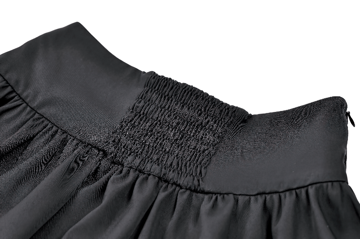 Chic Lace Ruffle Mini Skirt with Creepy Doll Accent