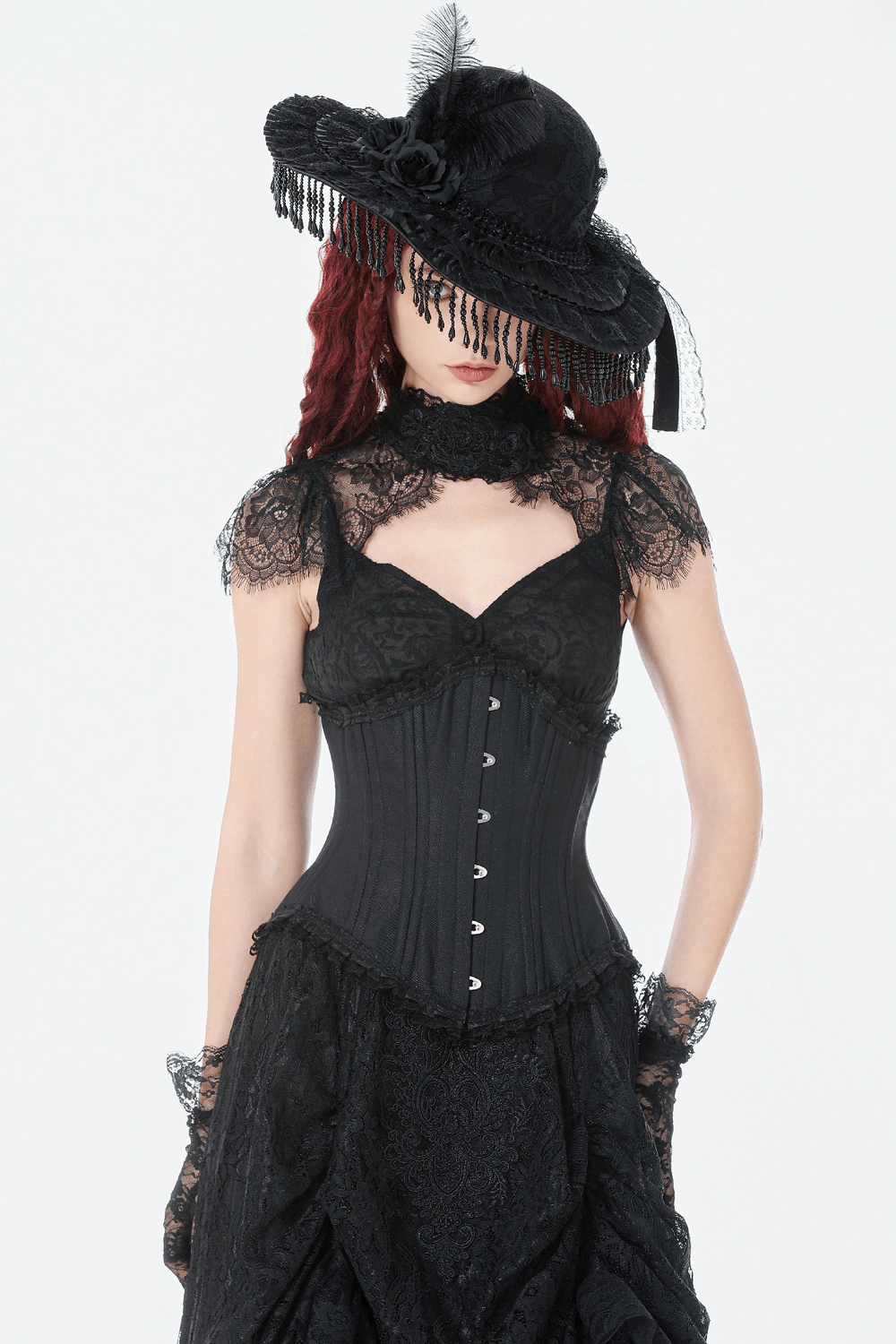Chic Underbust Corset Waist Cincher with Lace-Up Front