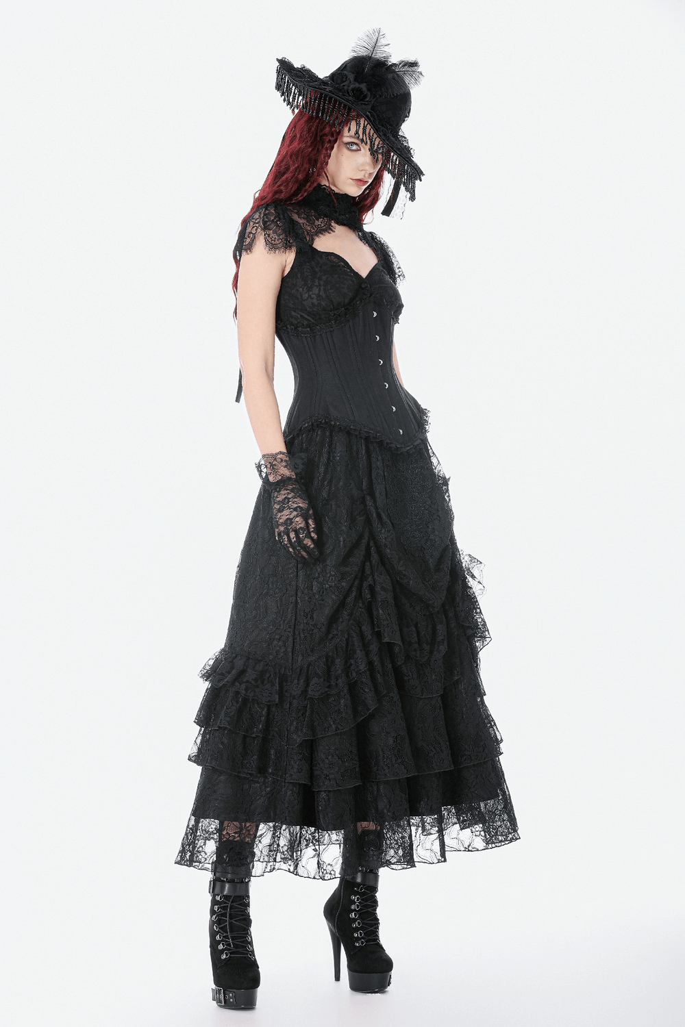 Chic Underbust Corset Waist Cincher with Lace-Up Front