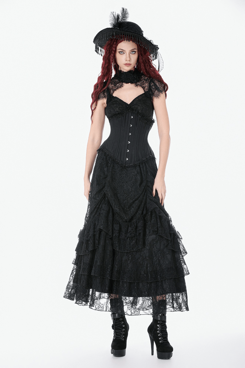 Chic Underbust Corset Waist Cincher with Lace-Up Front