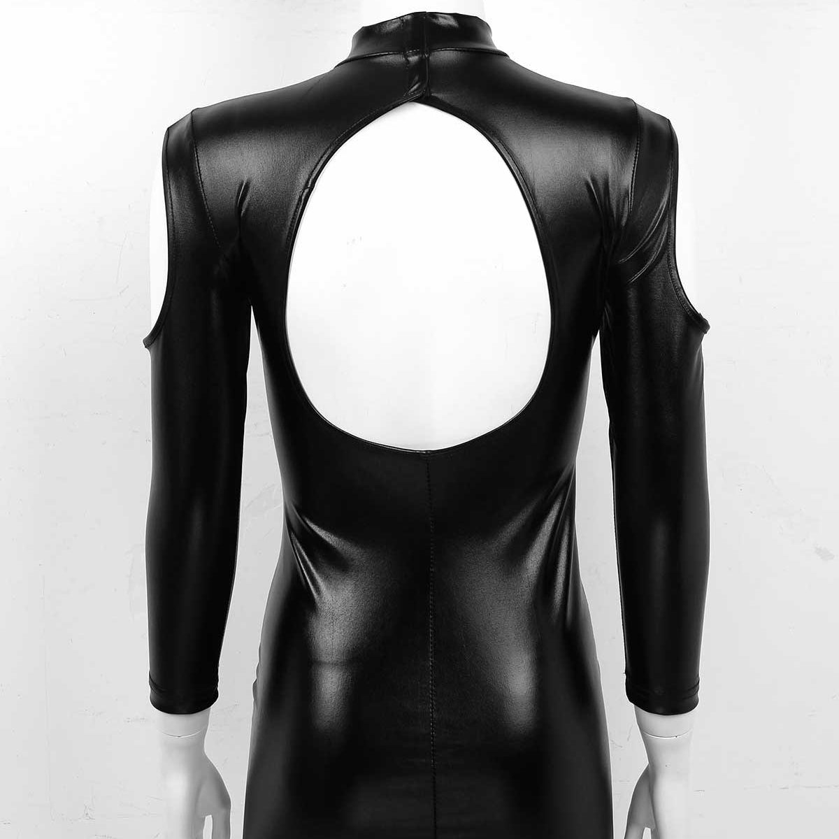 Cut Out Shoulders Keyhole Front Bodycon Mini Dress / Pole Dance Sexy Costume With G-String Briefs