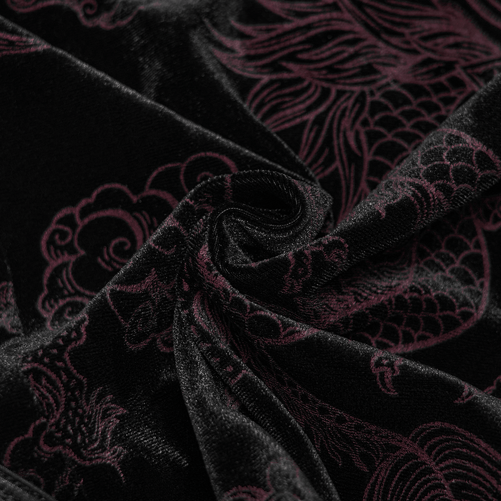 Cyber Chinese Dragon Mini Dress with Buckle Details