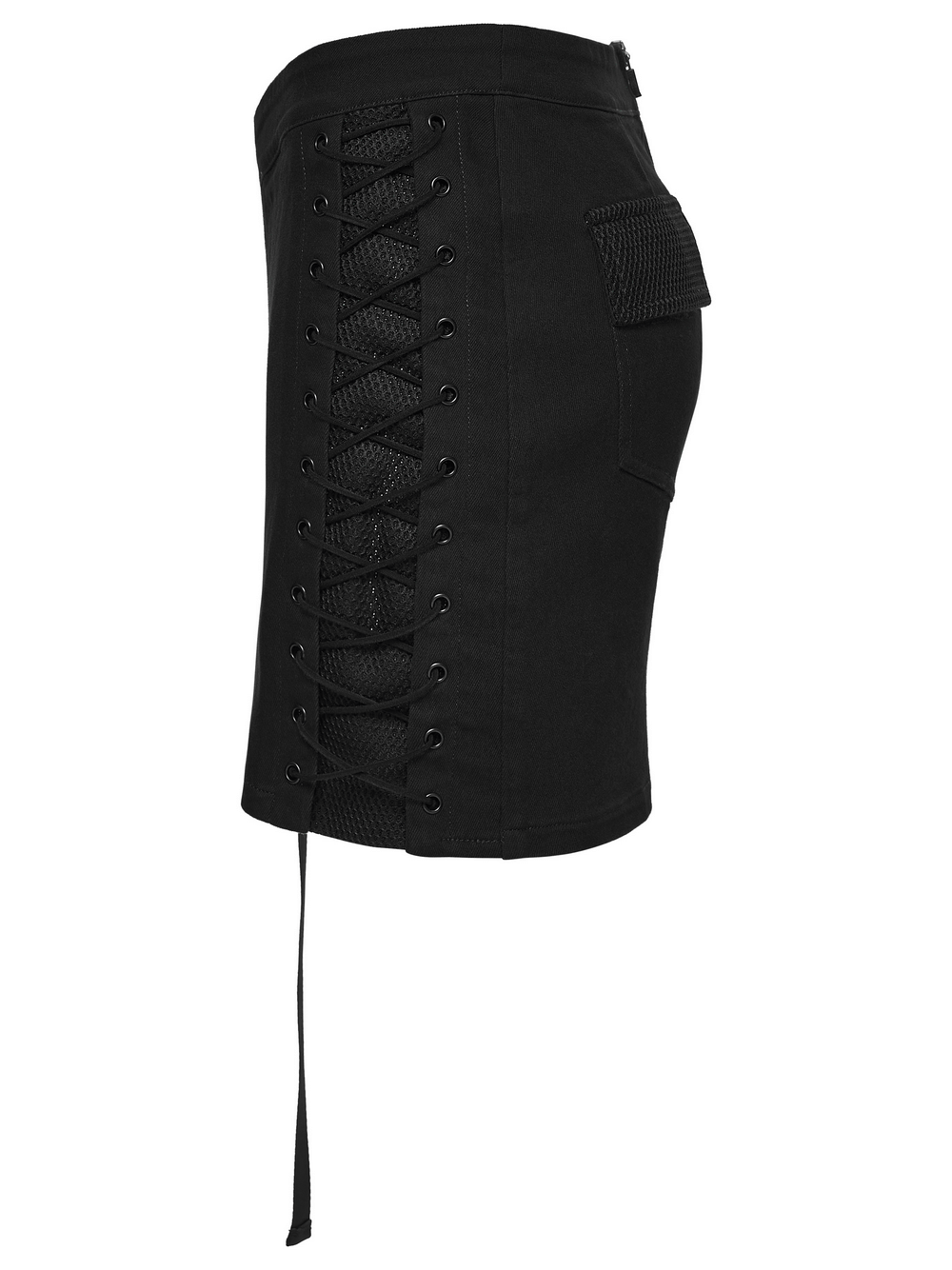 Cyberpunk Black Asymmetrical Bodycon Mini Skirt
