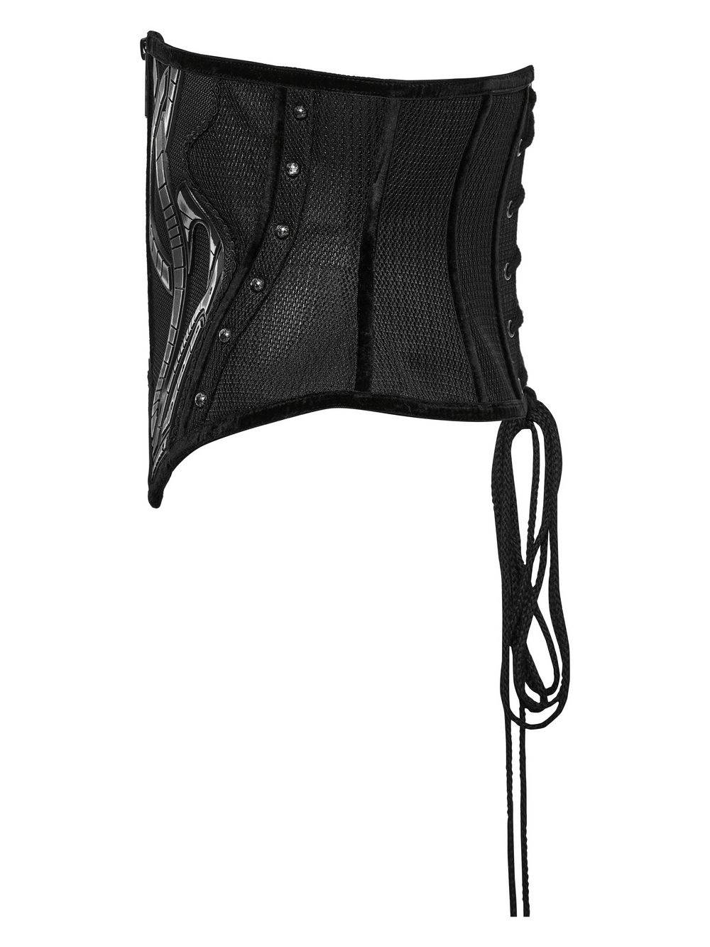 Cyberpunk Corset Belt with Studs and Rubber Panels
