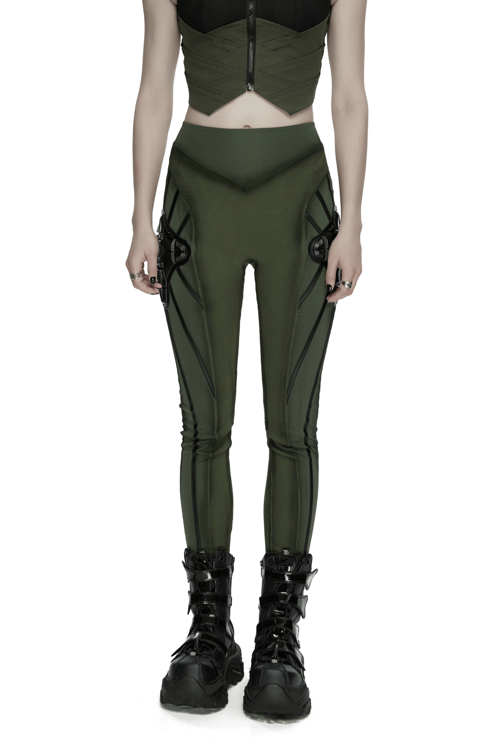 Cyberpunk Leggings with Futuristic Panel Design