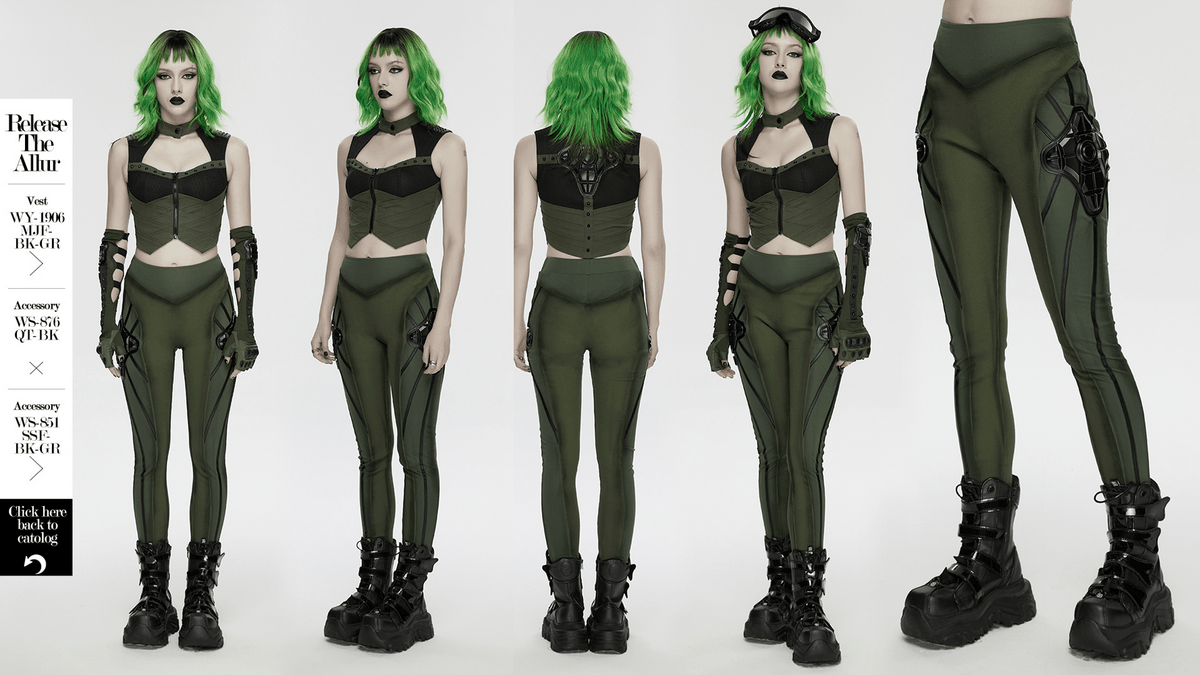 Cyberpunk Leggings with Futuristic Panel Design