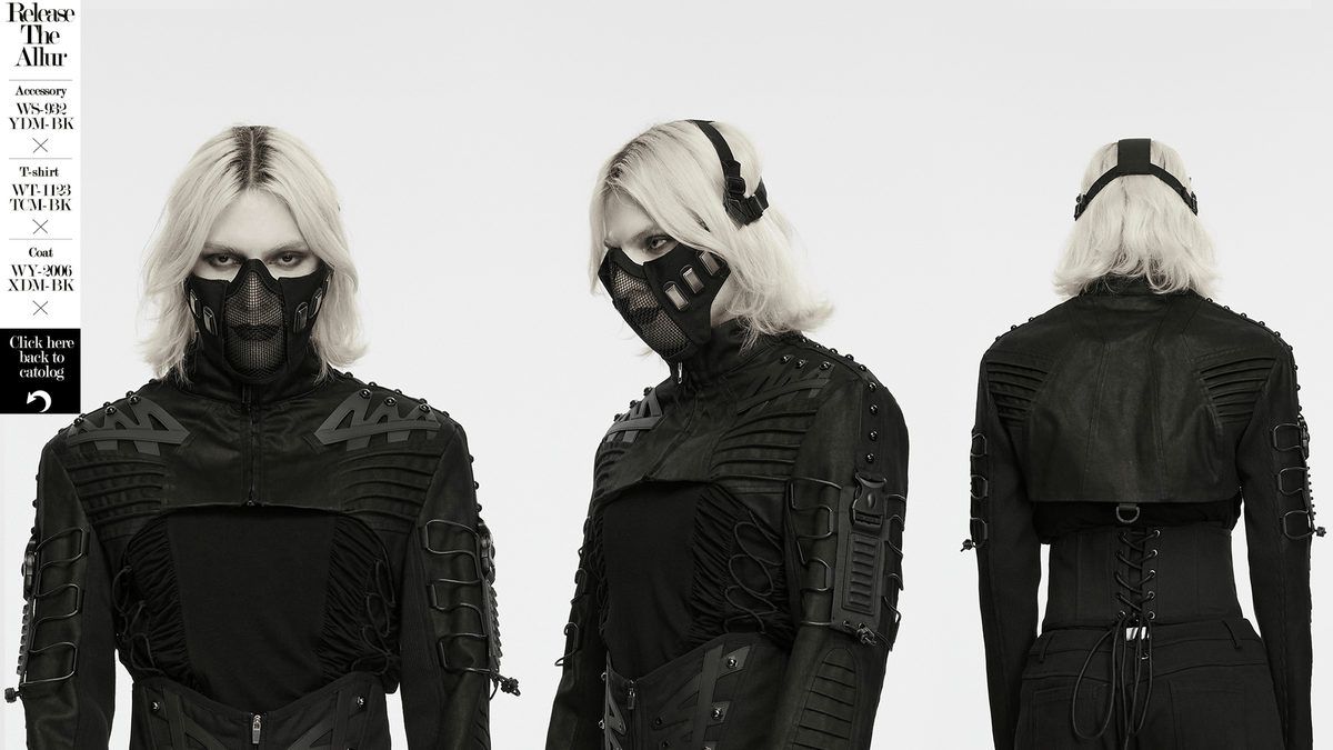 Cyberpunk Rivet Mesh Half Face Mask for Bold Look