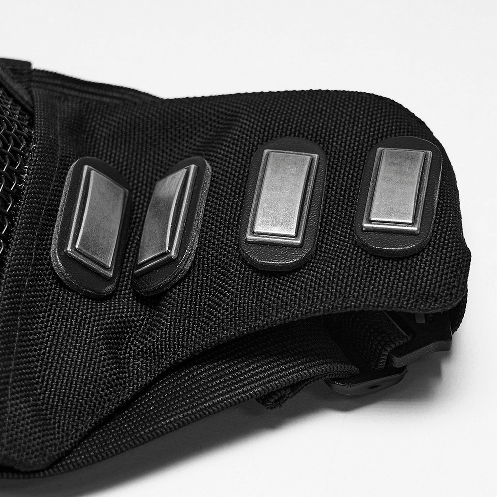 Cyberpunk Rivet Mesh Half Face Mask for Bold Look