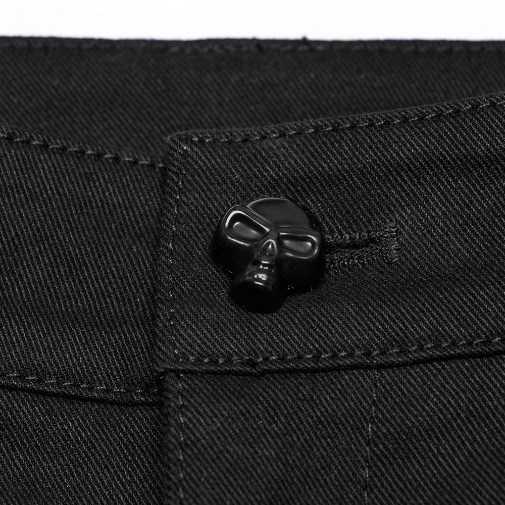 Cyberpunk Tight Trousers with Armor Patch and Drawstrings