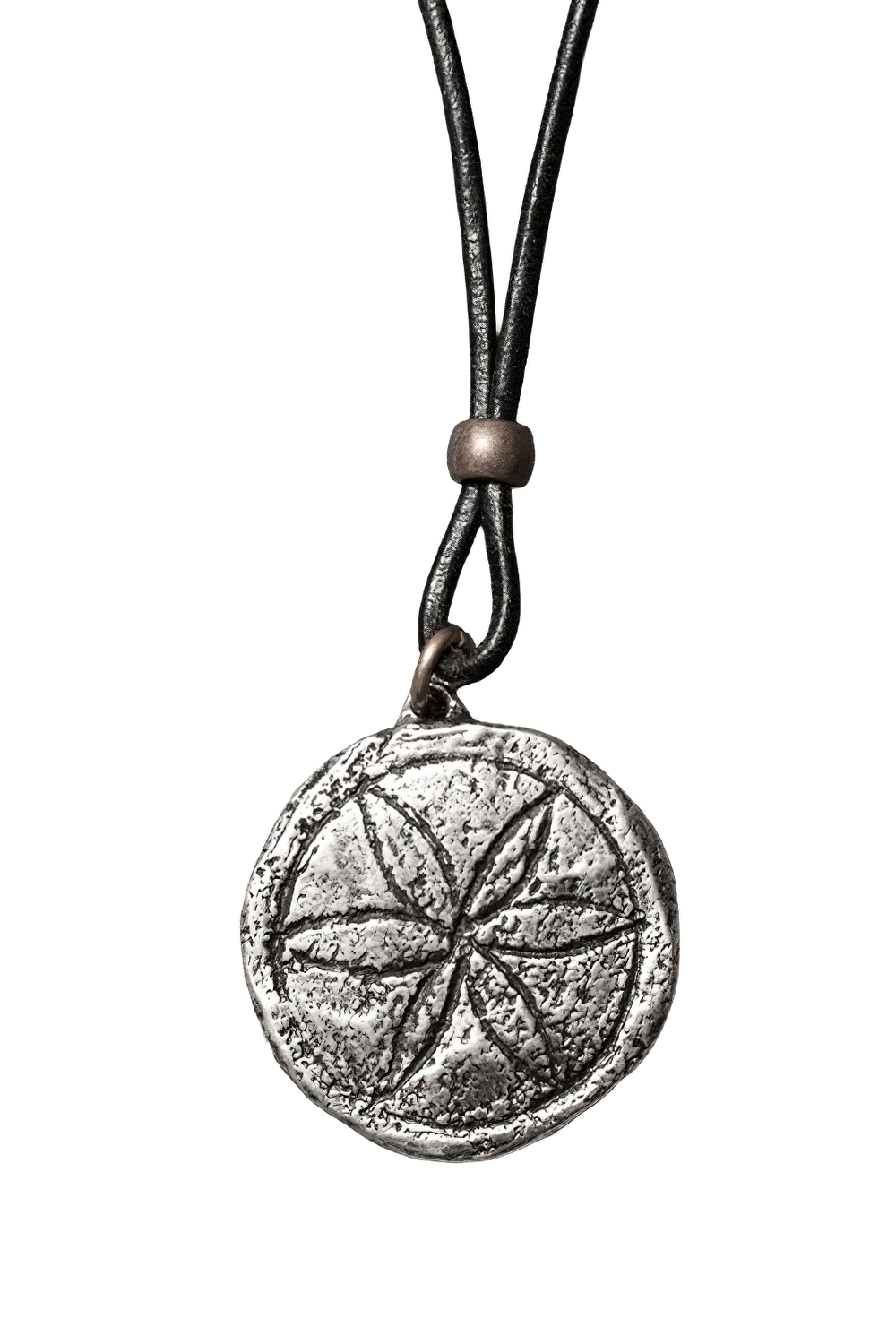 Daisy Wheel Pewter Amulet Gothic Protection Necklace