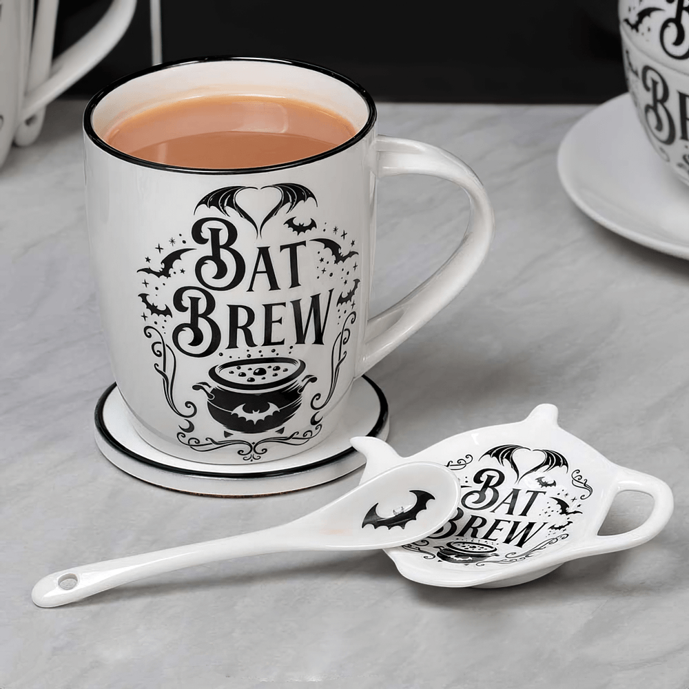 Dark Bat Brew Teapot Spoon Rest by Alchemy Gothic