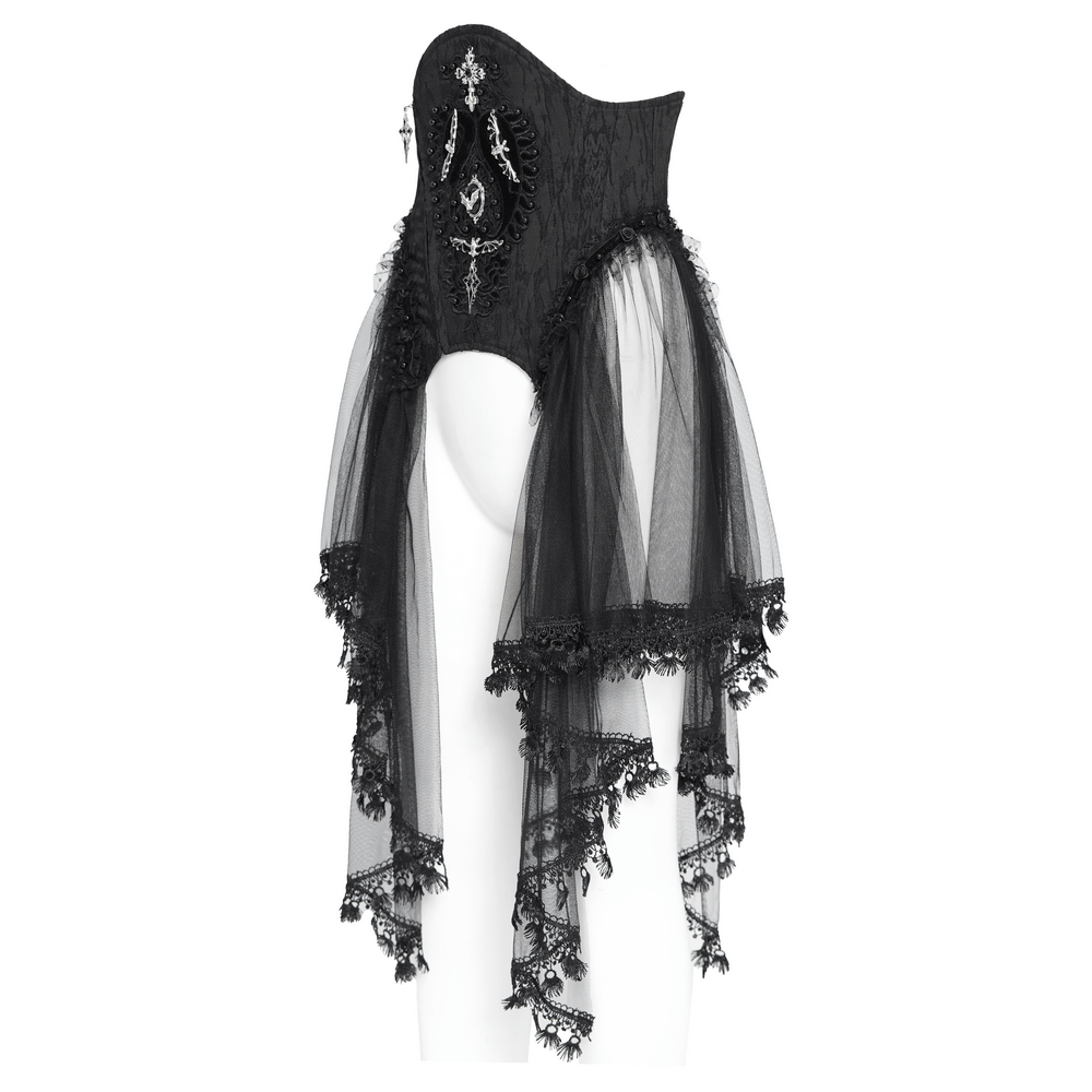 Dark Elegance Underbust Corset with Tulle and Lace