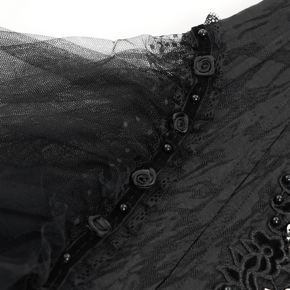 Dark Elegance Underbust Corset with Tulle and Lace