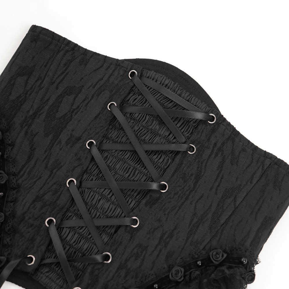 Dark Elegance Underbust Corset with Tulle and Lace