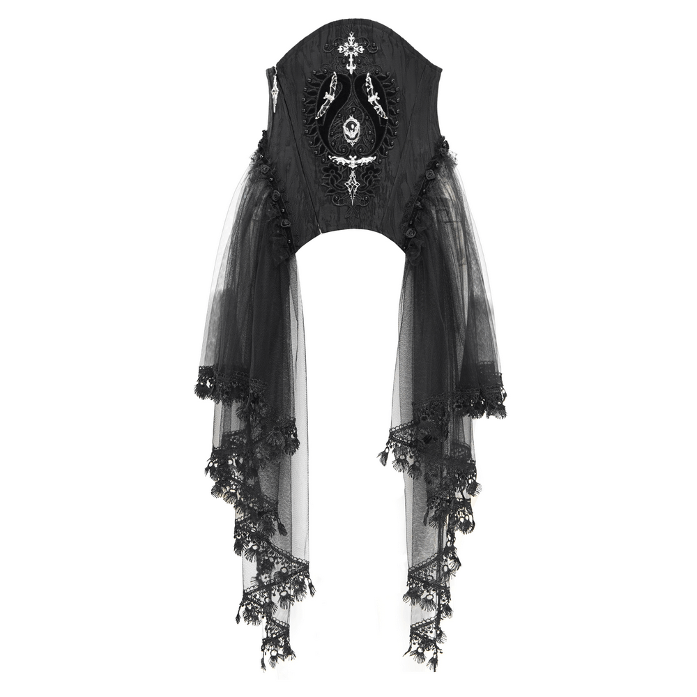 Dark Elegance Underbust Corset with Tulle and Lace
