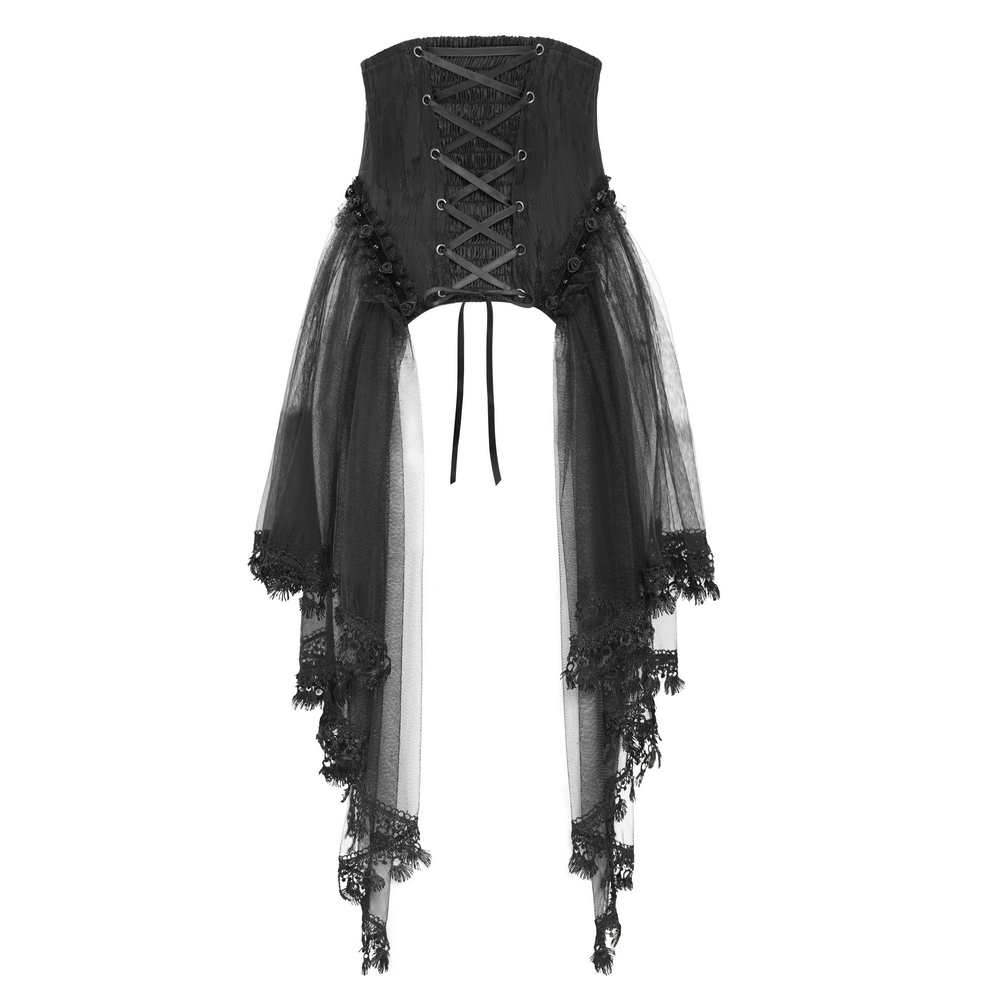 Dark Elegance Underbust Corset with Tulle and Lace