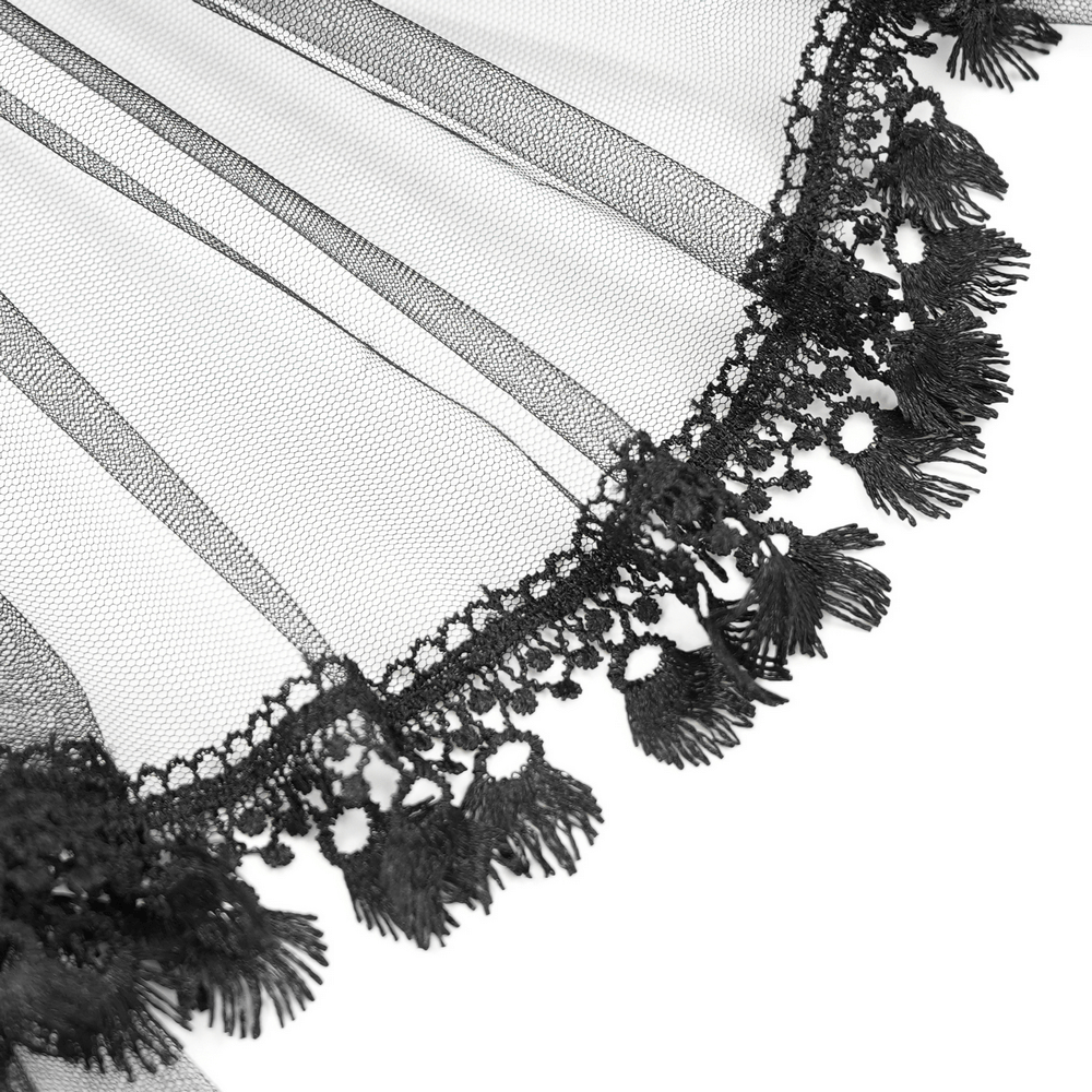Dark Elegance Underbust Corset with Tulle and Lace