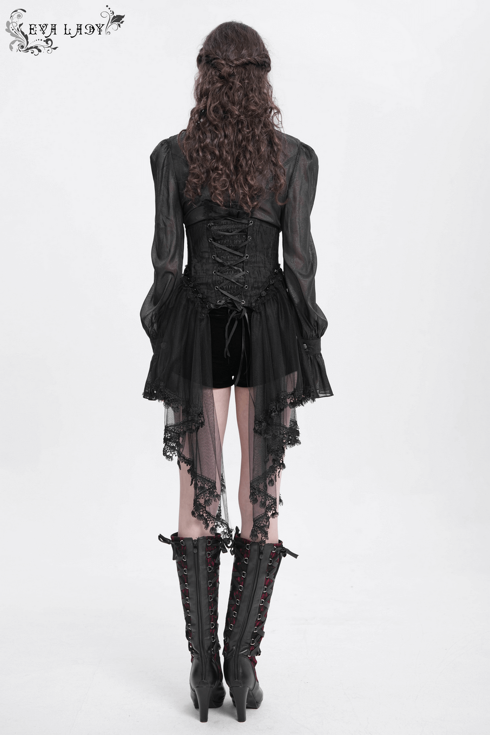 Dark Elegance Underbust Corset with Tulle and Lace