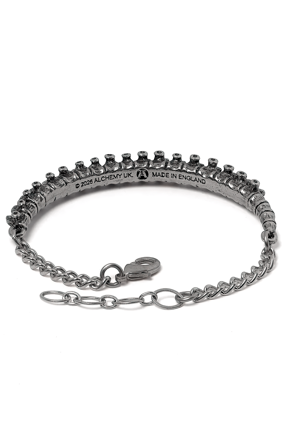 Dark Gothic Bracelet with Vertebrae Pewter Detail