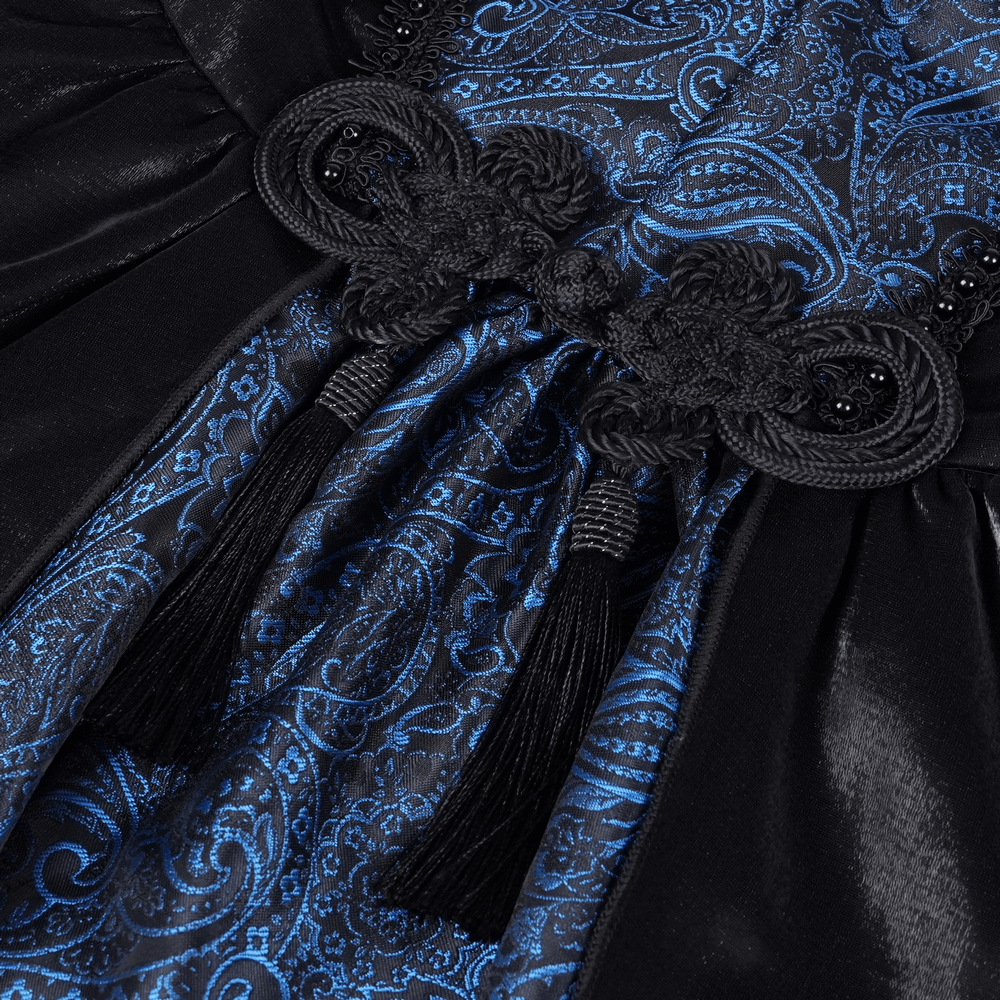 Gothic Lace and Satin Off-Shoulder Dress with Cross Detail