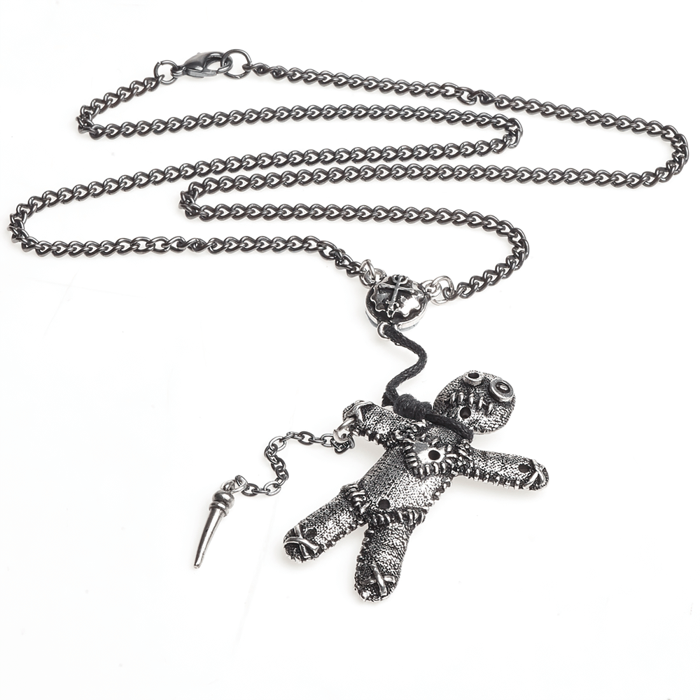Dark Gothic Occult-Inspired Voodoo Doll Pendant