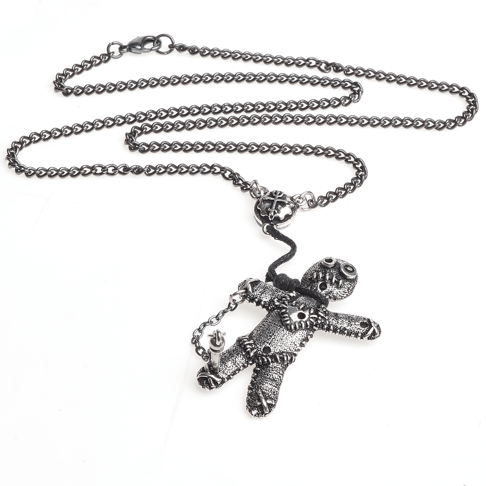 Dark Gothic Occult-Inspired Voodoo Doll Pendant