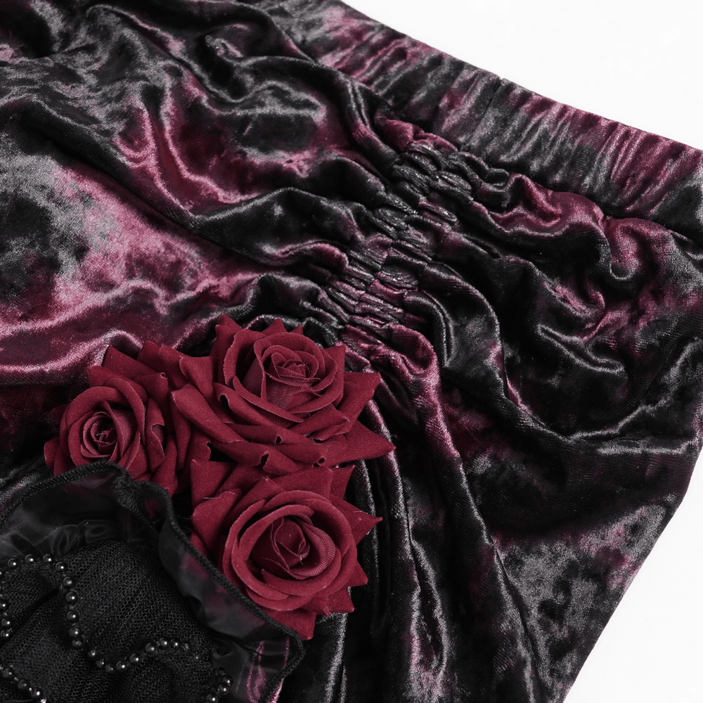 Dark Romantic Lace Maxi Skirt with Corset Waist and Ruffles