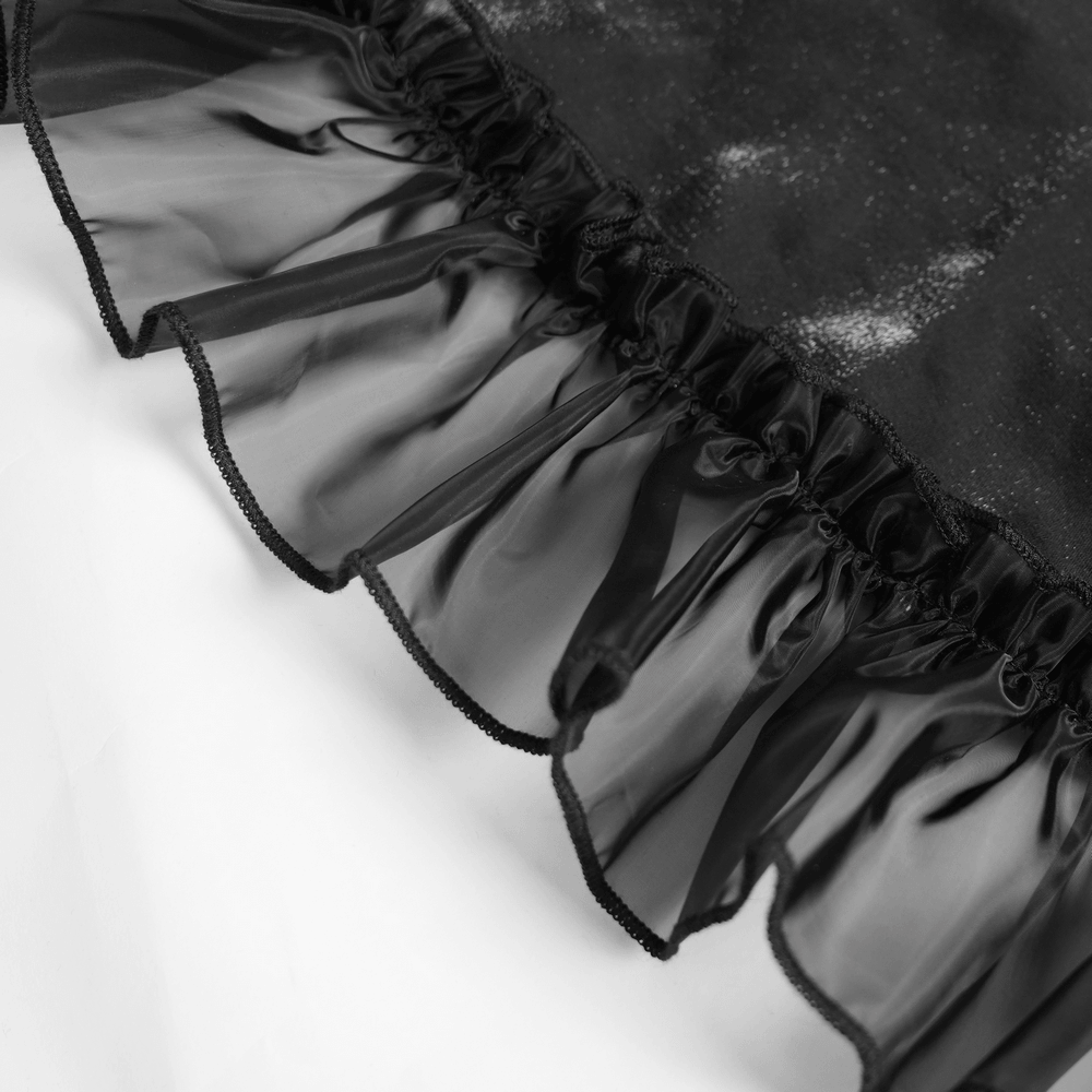 Dark Romantic Layered Velvet Lace Skirt with Chains