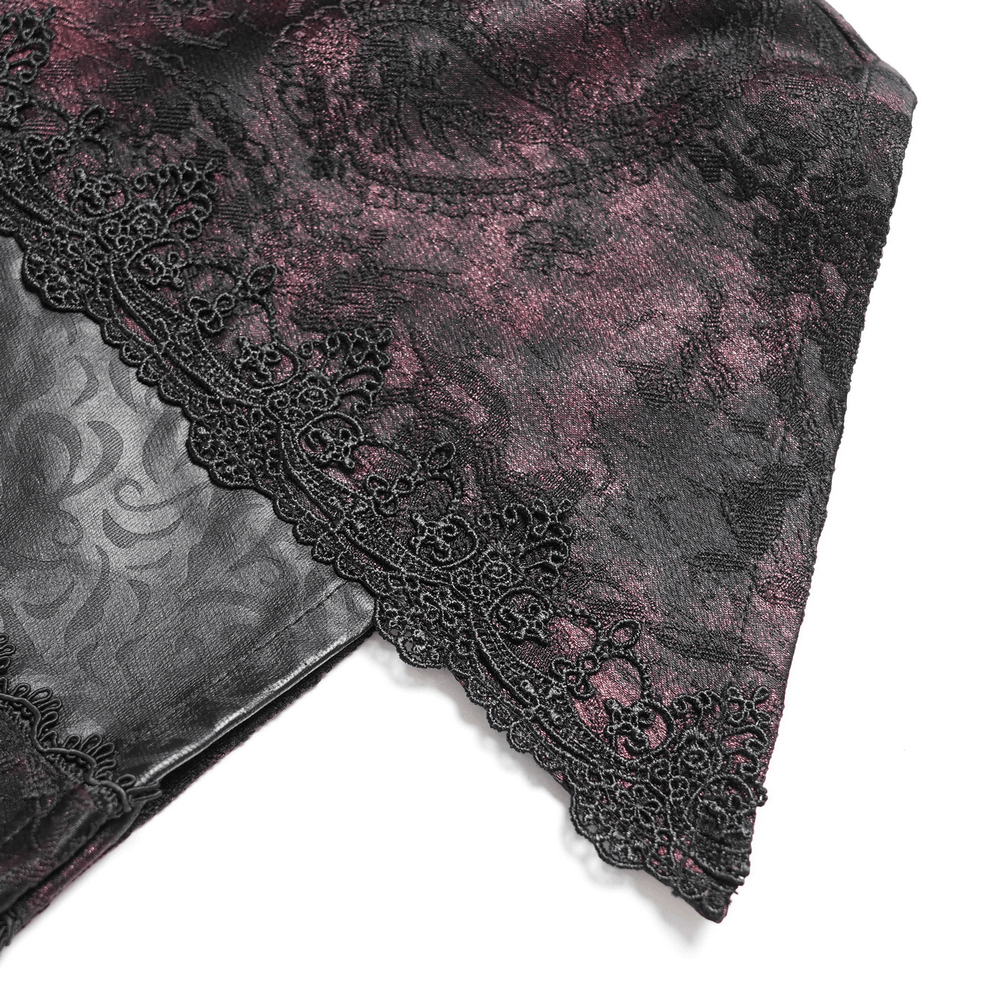 Dark Romantic Shirt with Ruffled Collar and Buttons