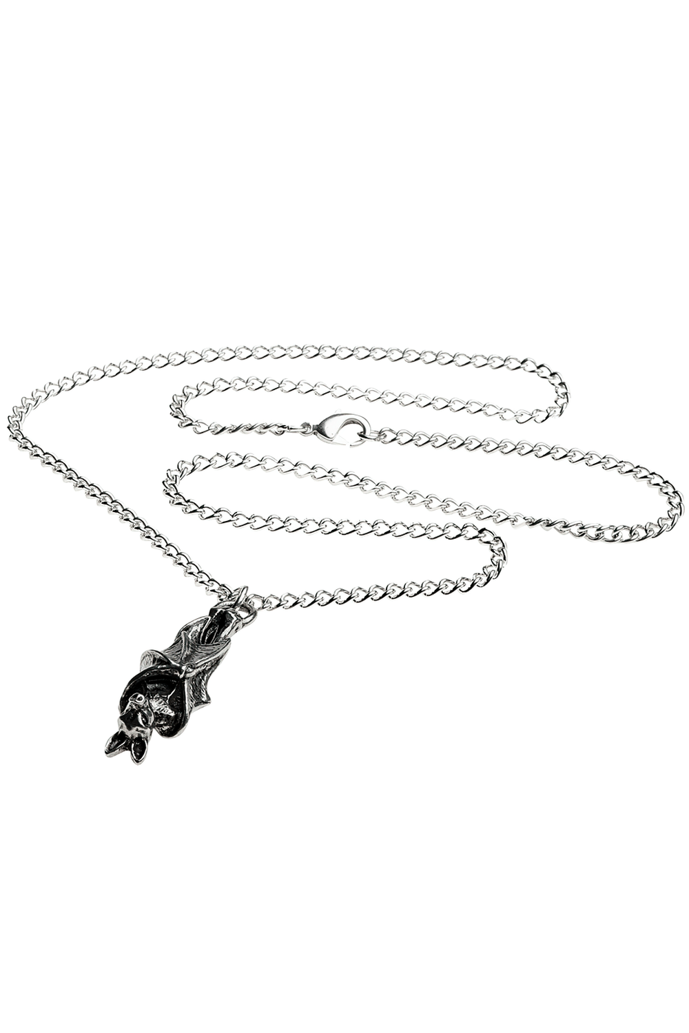 Dark Roosting Bat Gothic Pendant with Pewter Finish
