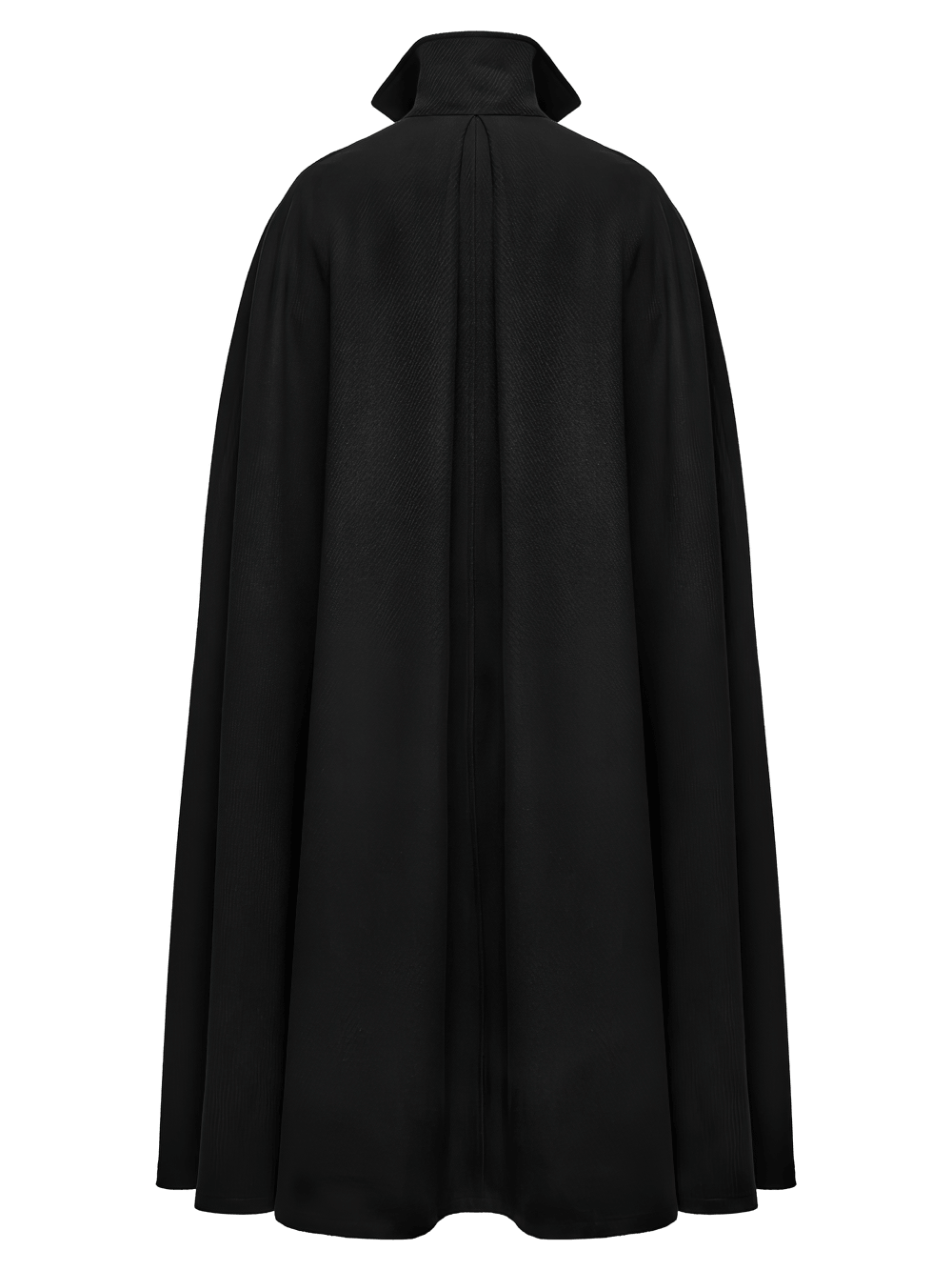 Dark Victorian Black Wool Cloak with Stand Collar