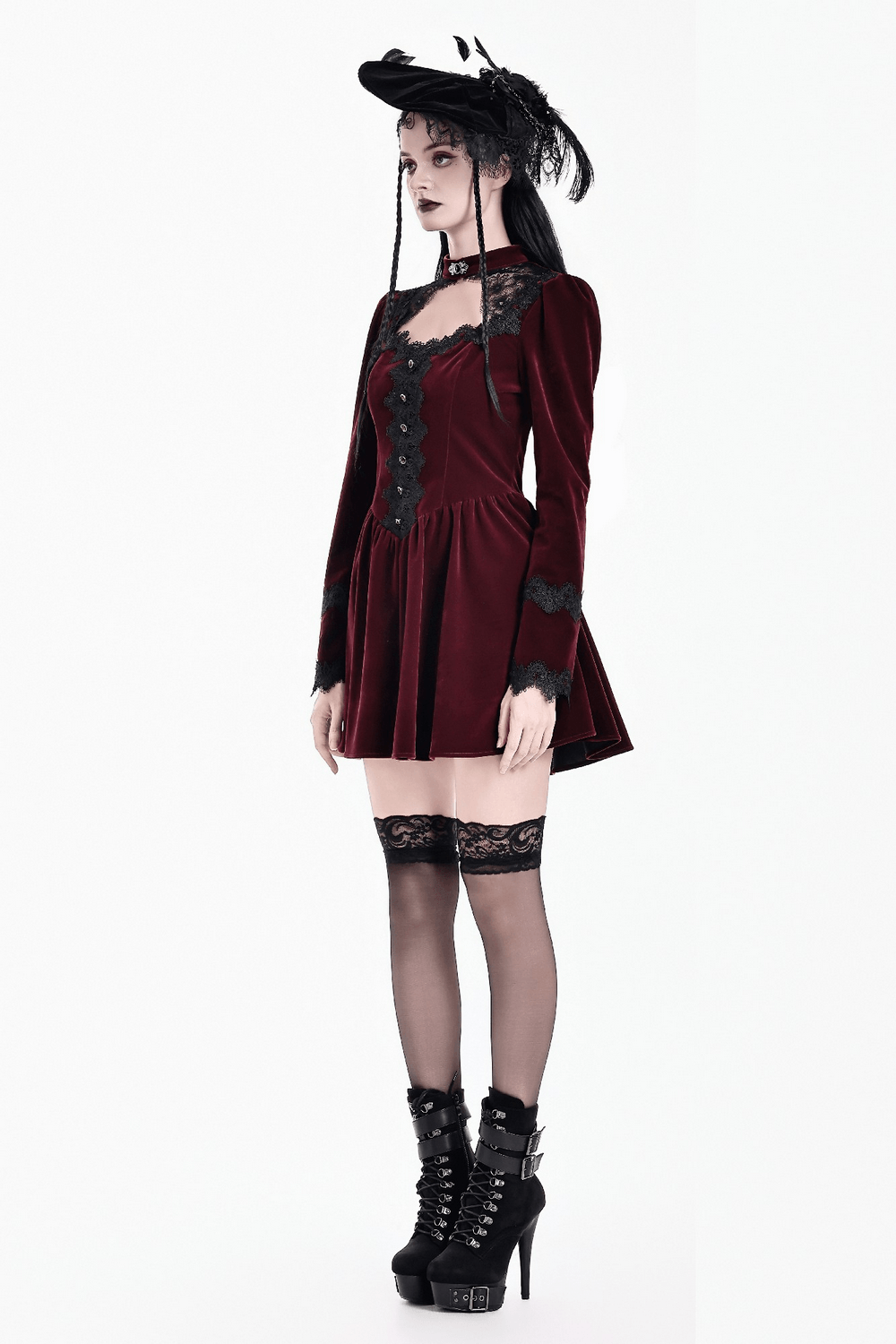 Delicate Mini Dress with Lace and Keyhole Neckline