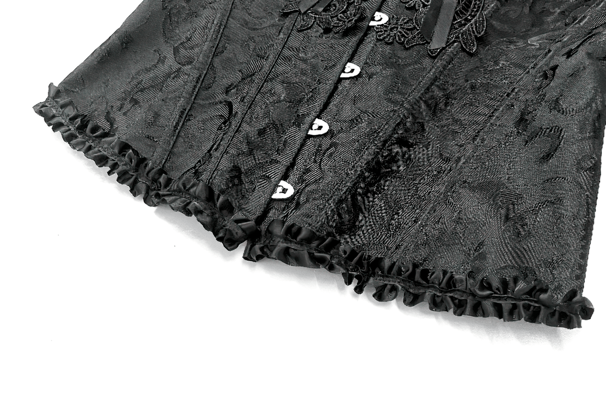 Delicate Overbust Corset with Floral Brocade Detailing