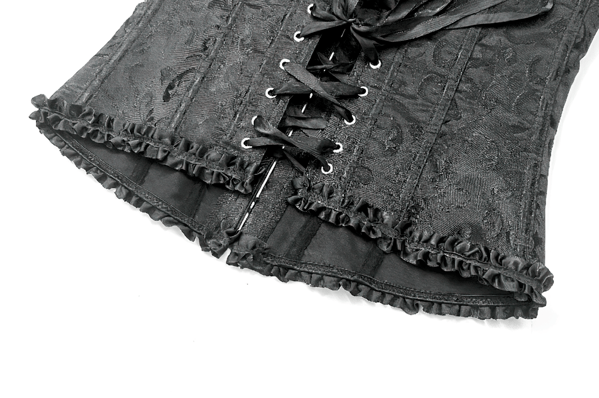 Delicate Overbust Corset with Floral Brocade Detailing