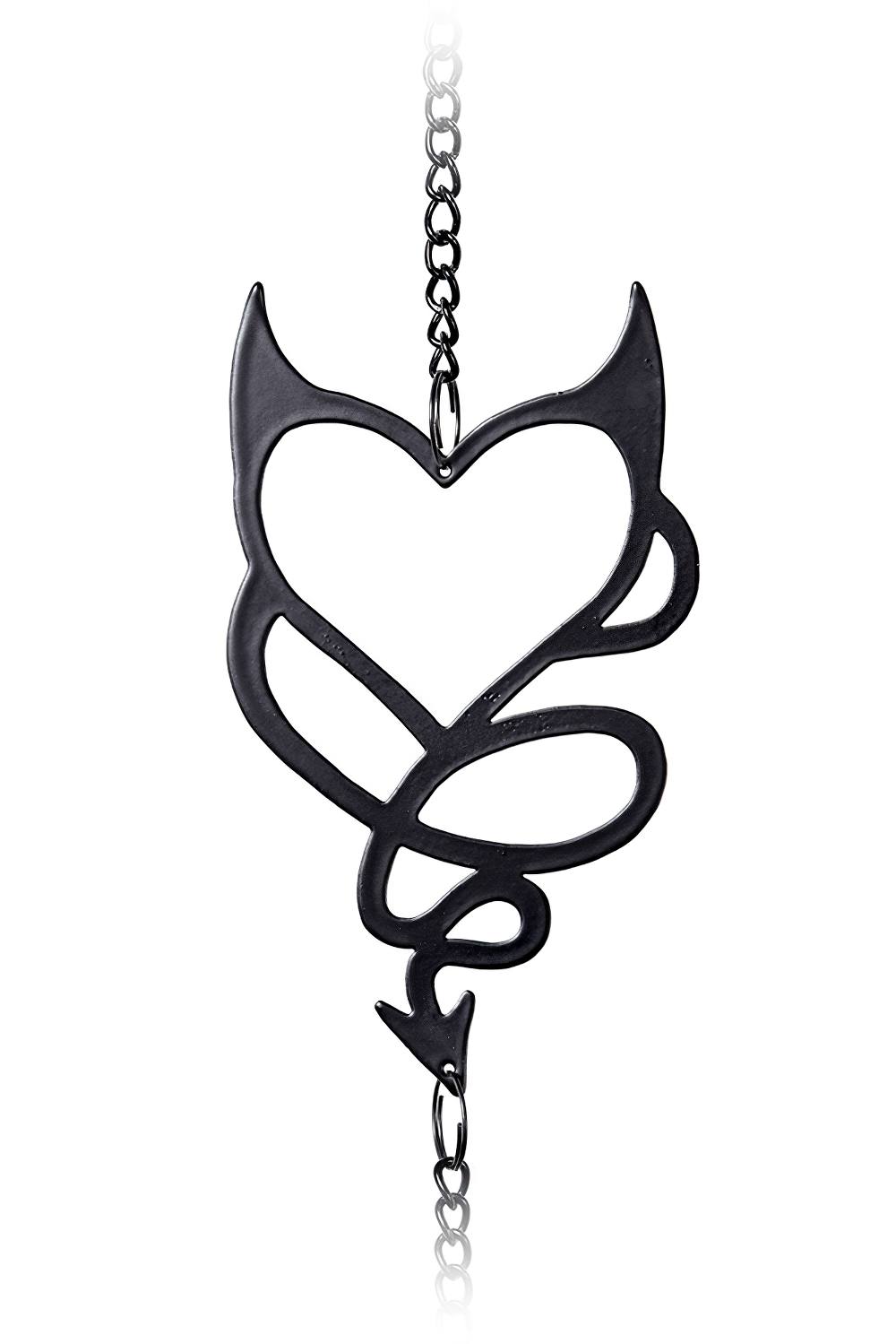 Devil Heart Black Metal Hanging Decoration with Roses