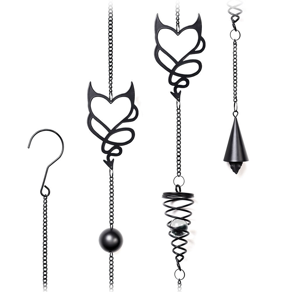 Devil Heart Black Metal Hanging Decoration with Roses