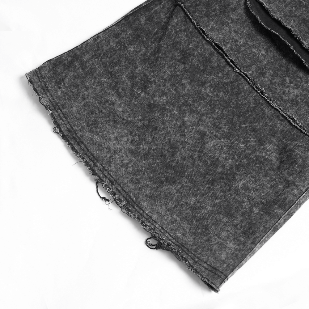 Distressed Pants with Chains and Strap Details for Men