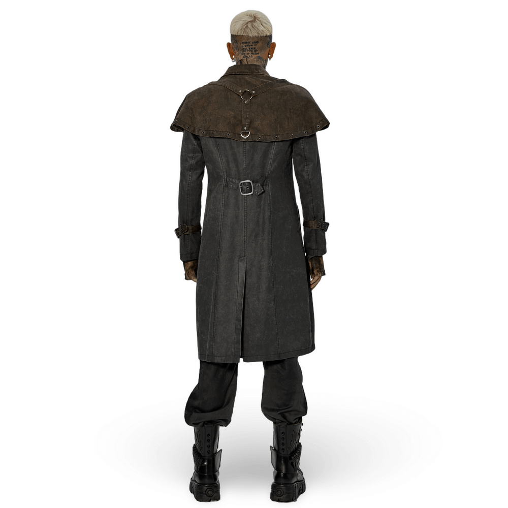 US SALE of Distressed Steampunk Tailcoat with Buckle Accents
