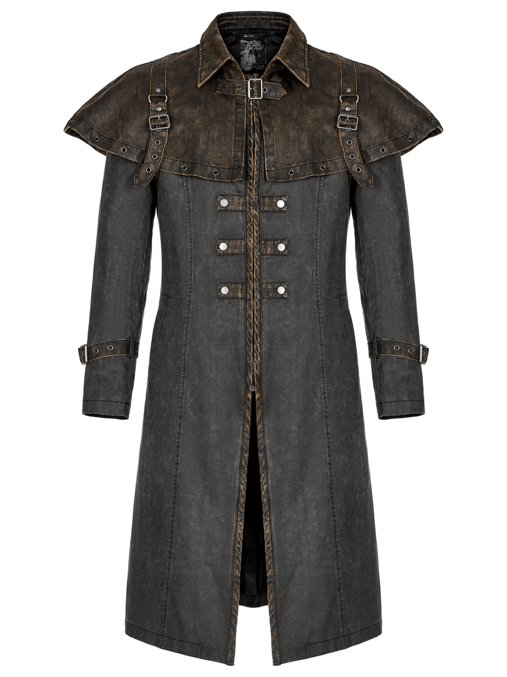 US SALE of Distressed Steampunk Tailcoat with Buckle Accents