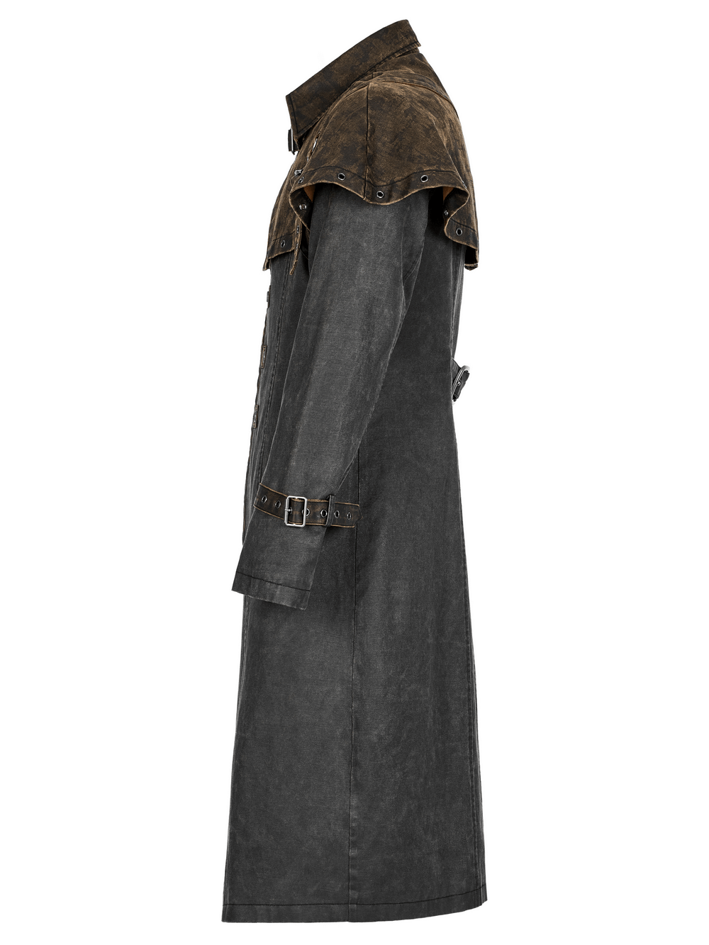US SALE of Distressed Steampunk Tailcoat with Buckle Accents