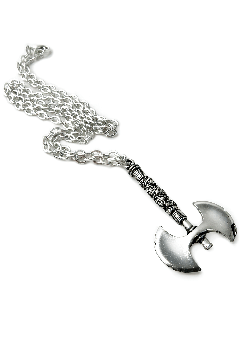 Double Axe Pendant Pewter with Barbarian Edge