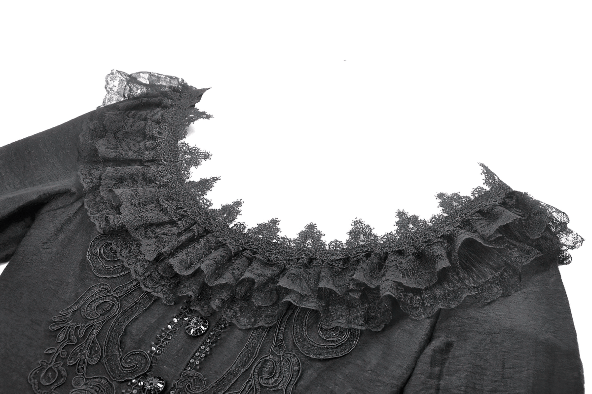 Dramatic Lace High Low Dress with Corset Back and Ruffles