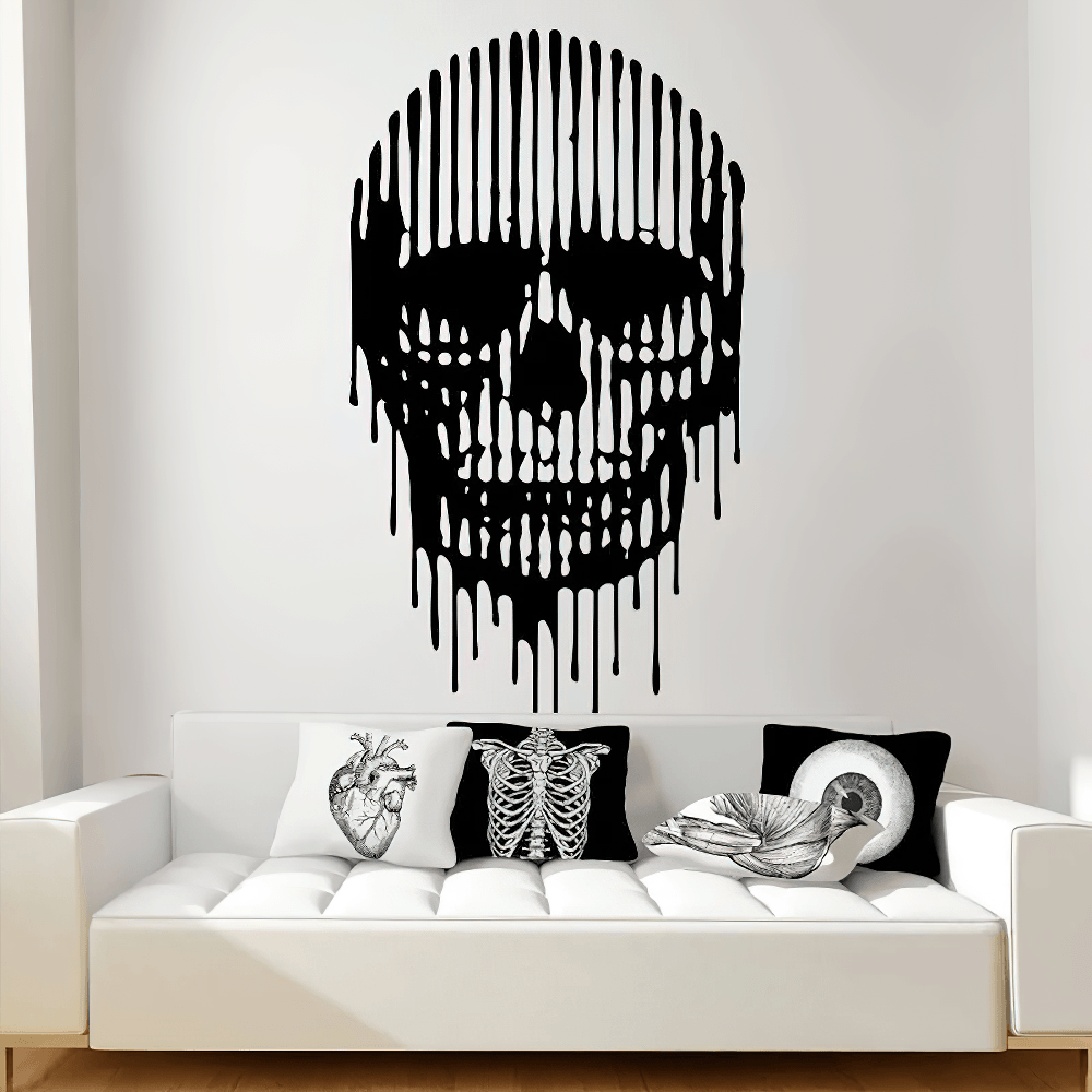 Dripping Skull Horror Vinyl Wall Decal for Rooms